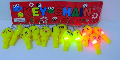 מחזיק מפתחות משרוקית סמיילי עם אורות